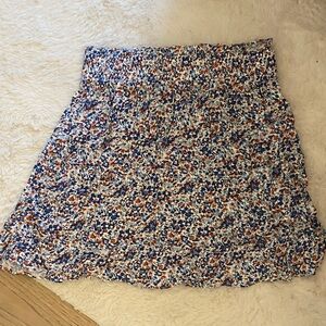Pink Lily Floral Mini Skirt